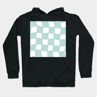 Abstract Checker Board - pastel teal green Hoodie